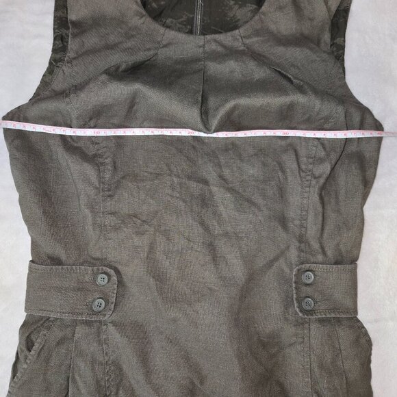 MEXX Sleeveless Sheath Dress Fully Lined Women's Size 4 Olive, 100% linen - Picture 8 of 12